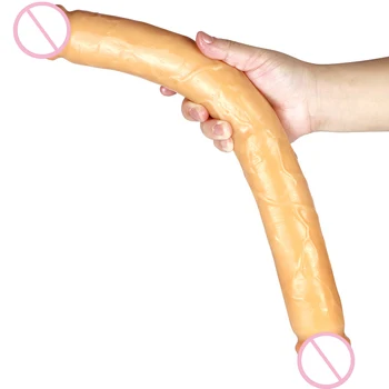 18in Soft Large Dildo Double Dildo For Women Vagina Anal Double Ended Dong Artificial Long Penis Black Dildos For Gay Lesbian 18 5