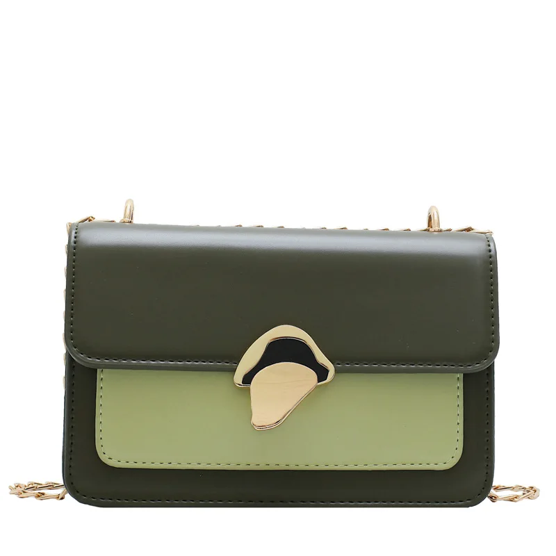 

Retro Textured Bag Women's 2019 New Style Korean-style-Style Contrast Color Casual Versatile Chain Shoulder Square Sling Bag