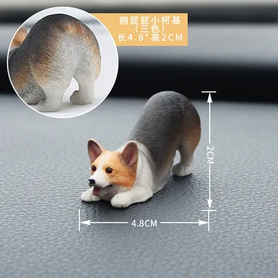 Miniature figurine model mini animal Corgi dog simulation dog resin figure  for kids home decoration accessories children gifts