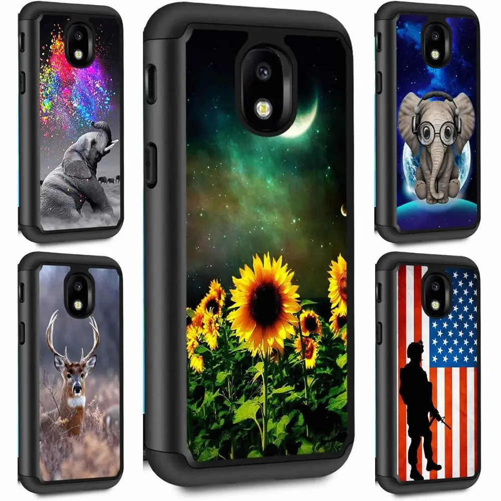 Чехол для Samsung Galaxy J7 2018 Aero/Star/Top/Aura/Crown/Refine двухслойный Гибридный жесткий защитный