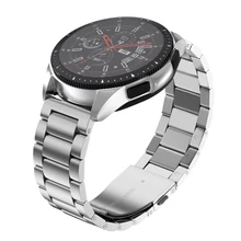 18 мм ремешок из нержавеющей стали для samsung Galaxy Watch 42 мм 46 мм ремешок с 20 мм 22 мм ширина металлический браслет три звенья ремешок для часов