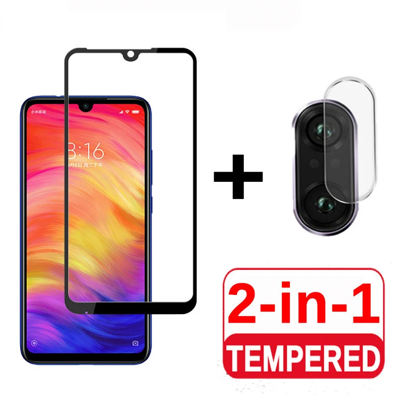 

2 IN 1 Protective Glass For Xiaomi Redmi Note 7 6 Pro Screen Protector Red mi 7 Camera Lens Film Tempered Glass On Redmi Note 7