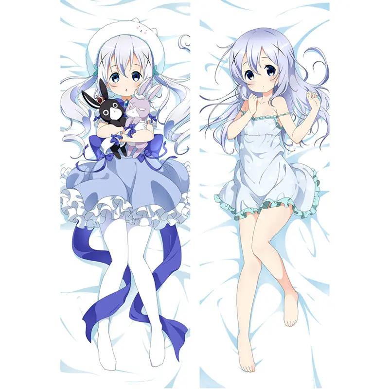 Anime Go chuumon wa usagi desuka?Wonderful party pillow Covers case Sexy girl 3D Double-sided Bed Hugging Body pillowcase GM02