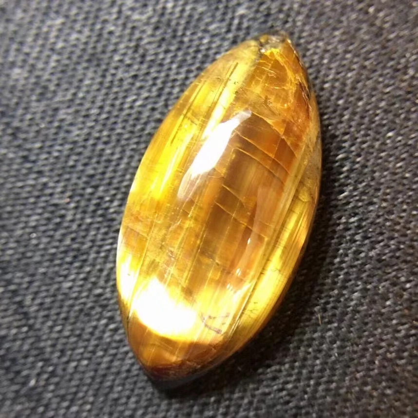 Подлинный натуральный Золотой рутилированный кварц титановый кулон 21*10*6 мм