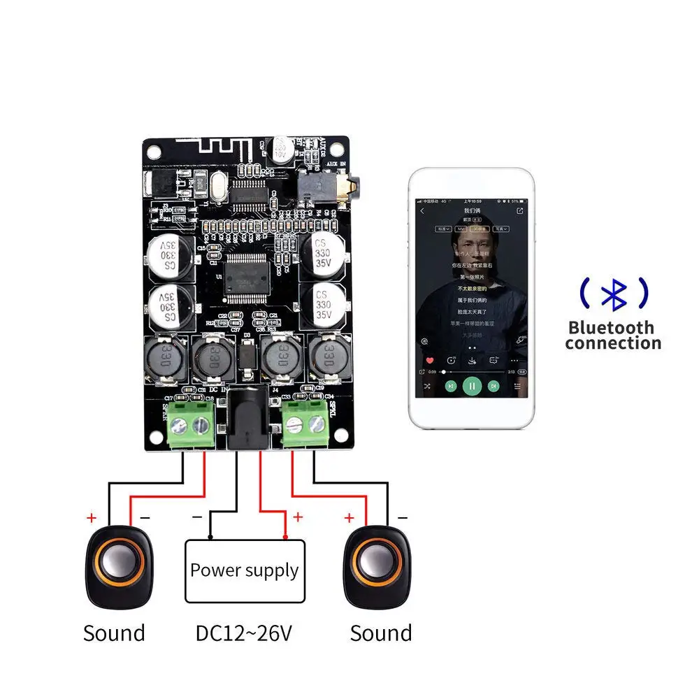 VHM-307 TDA7492P Bluetooth приемник усилитель аудио доска 25 Вт* 2 колонки Модифицированная музыка мини усилители Diy двухканальный