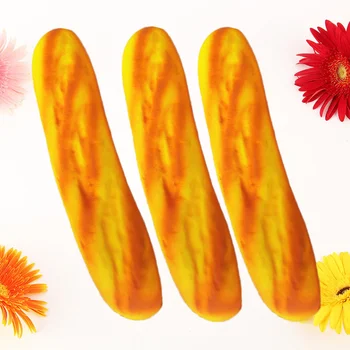

3pcs Long Bread Prop Creative Realistic Artificial Simulation Food Prop for Kids