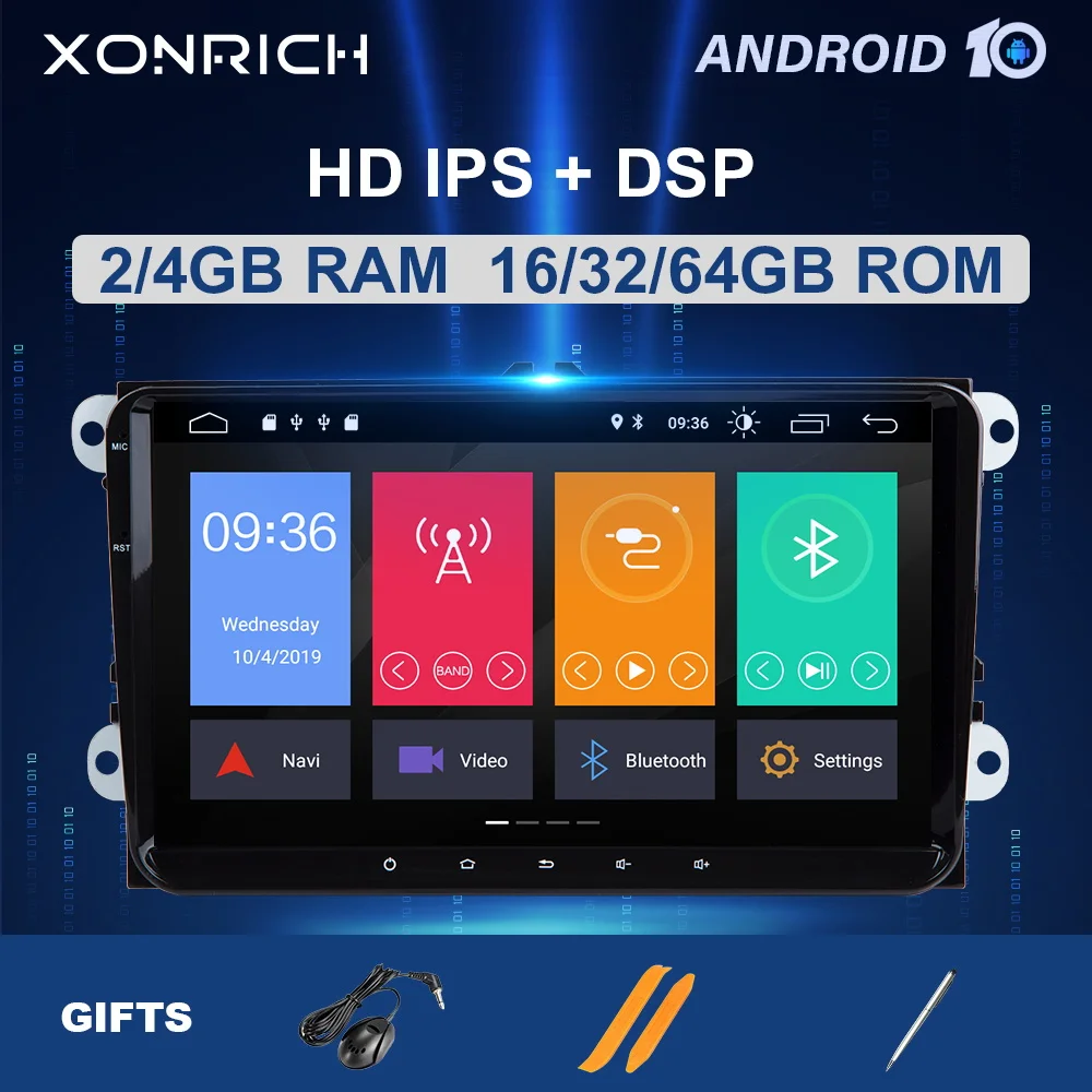Автомагнитола DSP 64 Гб 2 Din Android 10 gps навигация для Amarok Volksagen VW Passat B6 golf 56 Skoda Superb SeatAltea