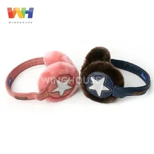 Winghouse Детские теплые наушники для девочек, теплые беруши с пятиконечными звездами, Плюшевые ушные вкладыши, Детские ветрозащитные зимние наушники, меховые наушники