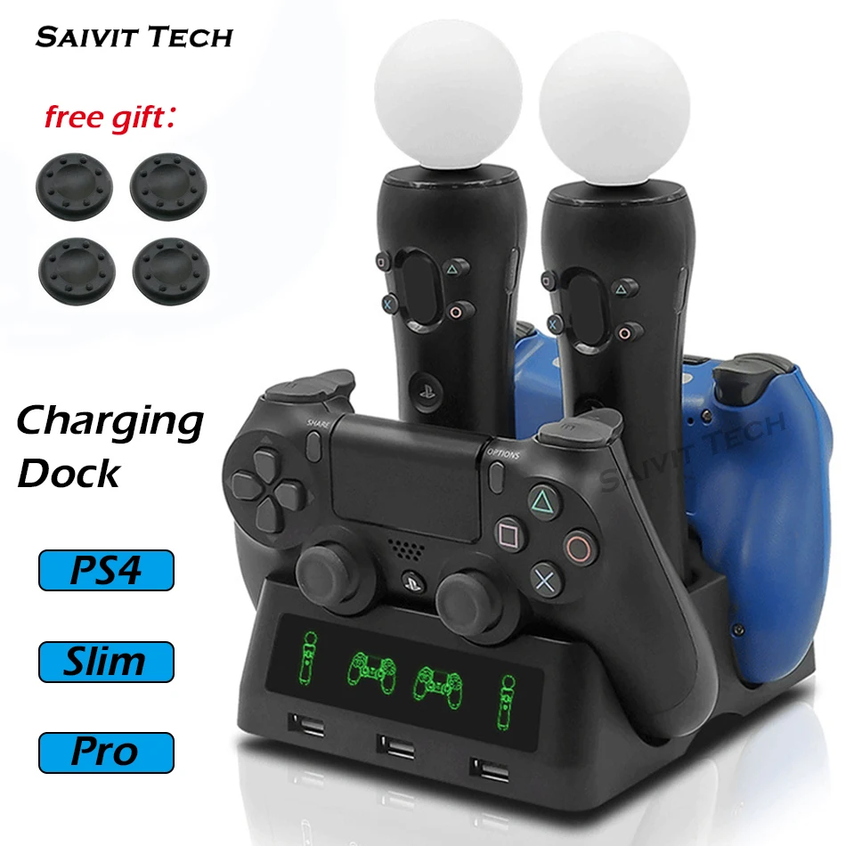 

2019 Newest PS4 PS Move VR PSVR Joystick Gamepad Charger Stand Controller Charging Dock for PS VR Move PS 4 Games Accessories