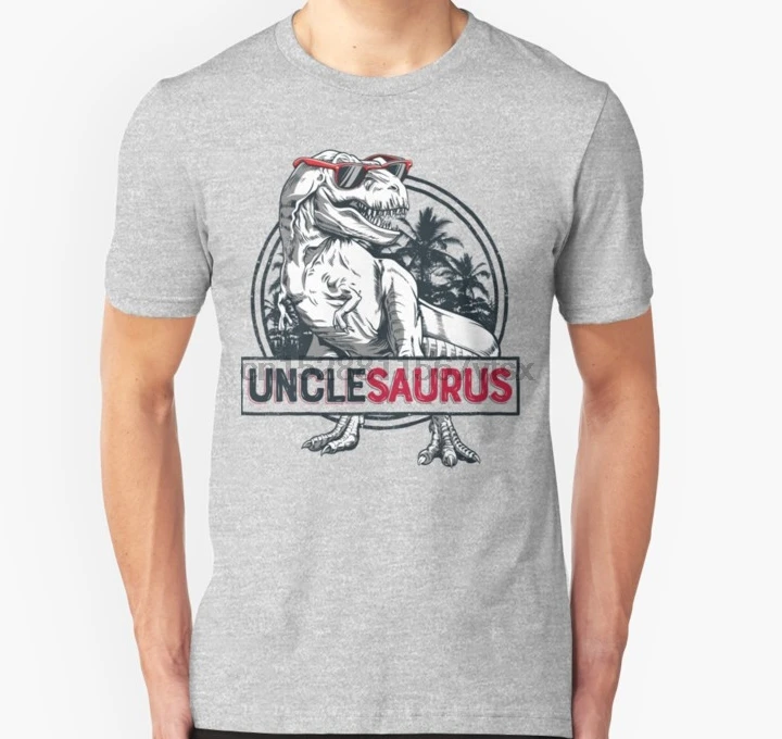 Мужская футболка Unclesaurus с Рекс дядюшкой сарусом динозавром облегающая для папы