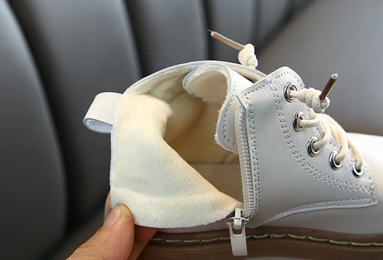 COZULMA/Детские Модные рабочие ботинки для мальчиков и девочек; высокая обувь; осенние детские Нескользящие ботильоны на шнуровке; размеры 21-36