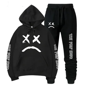 

2019 New Lil Peep Hoodies Love lil.peep men Sweatshirts+Sweatpants Suits Hooded Pullover sweatershirts sudaderas cry baby hoodie