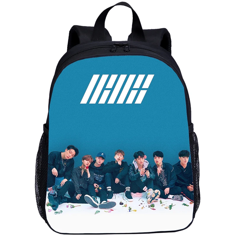 Синий Модные детские рюкзаки Kpop IKON, мини школьный рюкзак для девочек с принтом Idol, школьный рюкзак для младенцев, школьные сумки для мальчиков, туристический подарок - Цвет: Синий