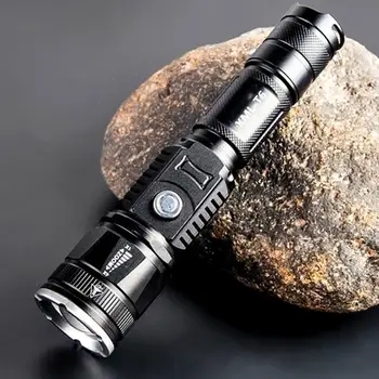 

Zoom Flashlight Black Cycling Hand Light Phone Charger Telescopic Torch SuperBright USB Rechargeable LED Waterproof