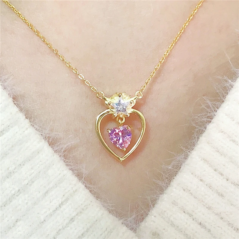 Новое ожерелье с подвеской Sailor Moon Zecter 925 Серебряные украшения цирконом из