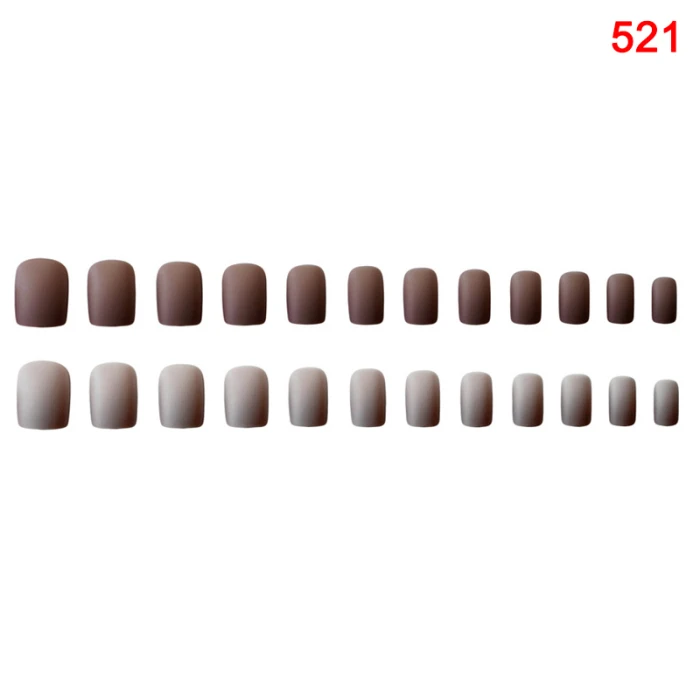 High Quality Fashion 24pcs Detachable Wearable Matte False Nails Full Cover Short Style Candy Color Fake Nail LVS88