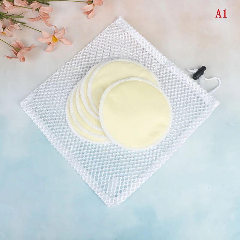 Organic Washable Contoured Feeding Pad Mum Contoured Nursing Pads 6PCS 1pc Wash Bageusable Bamboo fiber Breast Pads