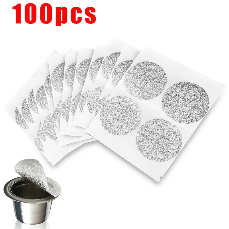 100 шт многоразового уплотнения стручки наклейки крышки для Nespresso части кофейных капсул