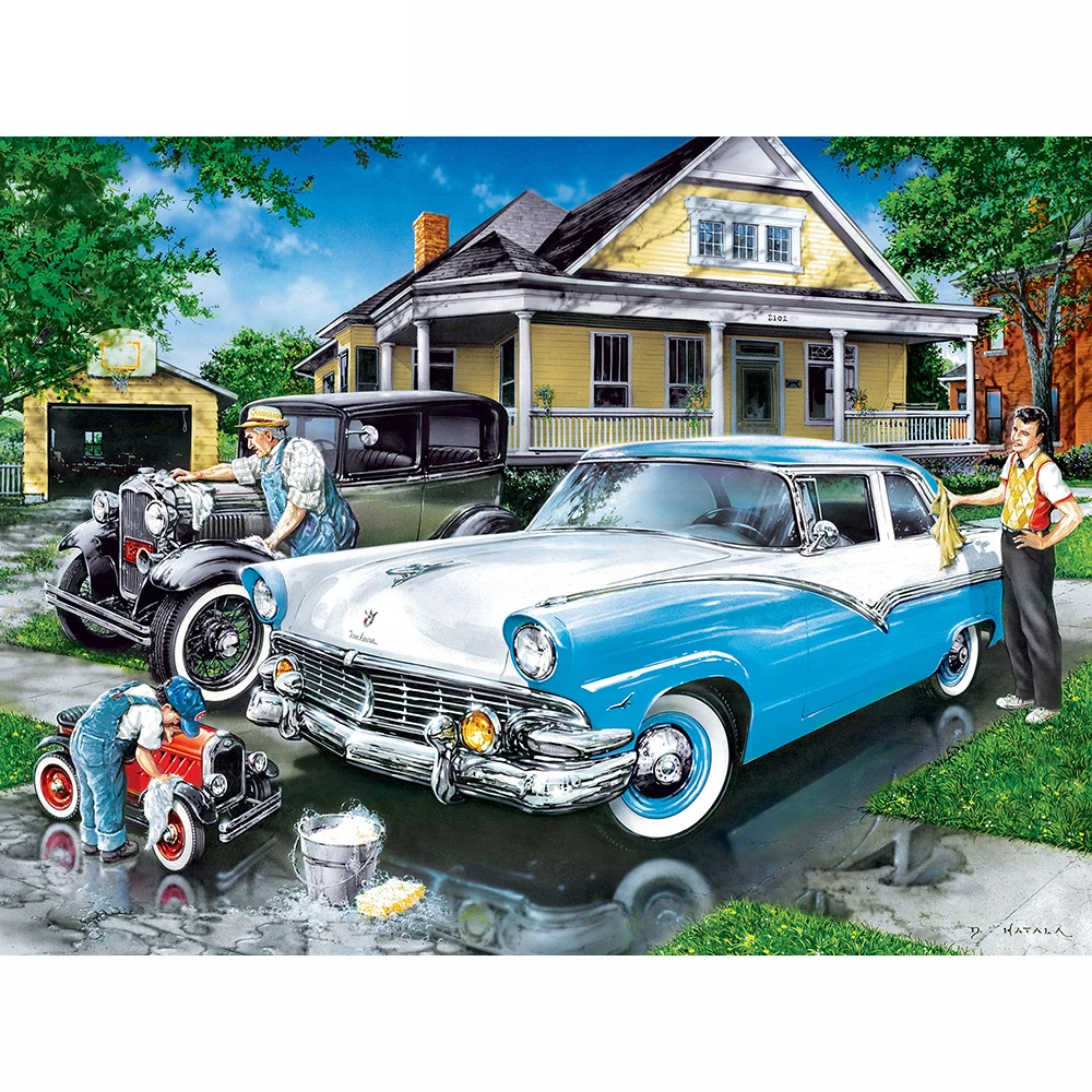 DIY Painting By Numbers Landscape Car Kit Oil Picture Cartoon Paintings On Canvas Home Decoration Gift Wall Art | Дом и сад