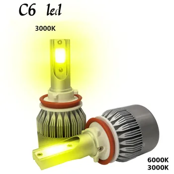

2x H7 LED H11 H4 Hi/Lo H1 H3 H8 HB1 HB3 HB4 HB5 PS24W HIR2 H13 H16 H27 9005 Car Headlight Bulbs 3000K 6000K COB C6 car lights