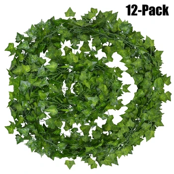 

12Packs Artificial Ivy Flower Garland Fake Vines Leaf Hanging Plants Garland Wedding Home Garden Office Wedding Wall Decoration