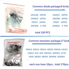 1390 Pcs/Set Electronic Components Kit Basic Electronics Transistors Assortment