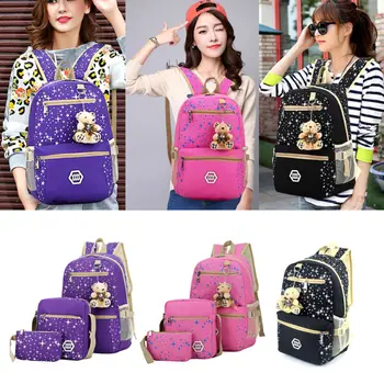 

Women Backpack Satchel Star Print Shoulder Bag Cartoon Rucksack Canvas Travel Bags