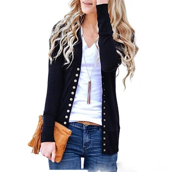

Striped Coat Long Sleeve Stock Women Cut V Neck Long Sleeve Knit Button Down Cardigan Sweater Top