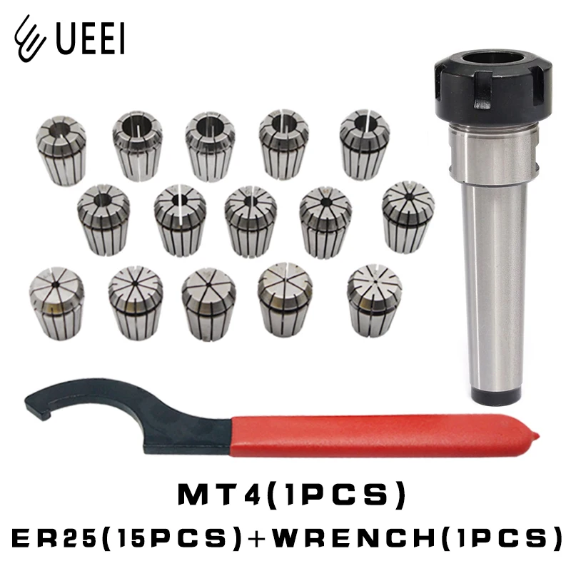 Er25 Spring Clamps 15pcs Mt4 Er25 M12 1pcs Er25 Wrench 1pcs Collet