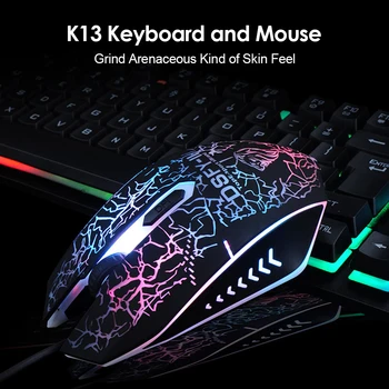 

K13 Gaming Wired Keyboard and Mouse Combo Set Backlight Silent for PC Laptop Professional Ultra-slim Wired Keyboards