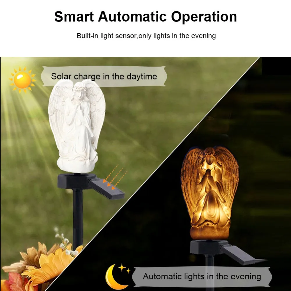 brightest outdoor solar lights Outdoor Solar Garden Light Angel Pattern LED Solar Light Waterproof Solar Stake Lights for Patio, Yard, Garden and Pathway Decor solar motion lights