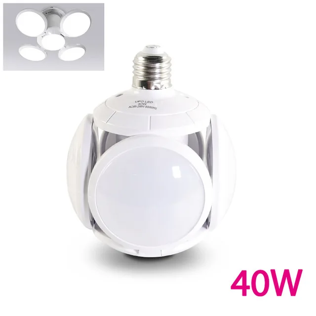 E27 Светодиодный светильник 40 Вт 9 Вт AC 85-265 в холодный белый теплый белый Bombilla Светодиодный точечный светильник Лампада светодиодный светильник для футбола НЛО лампа внутренний светильник ing - Испускаемый цвет: Folding Bulb 40W