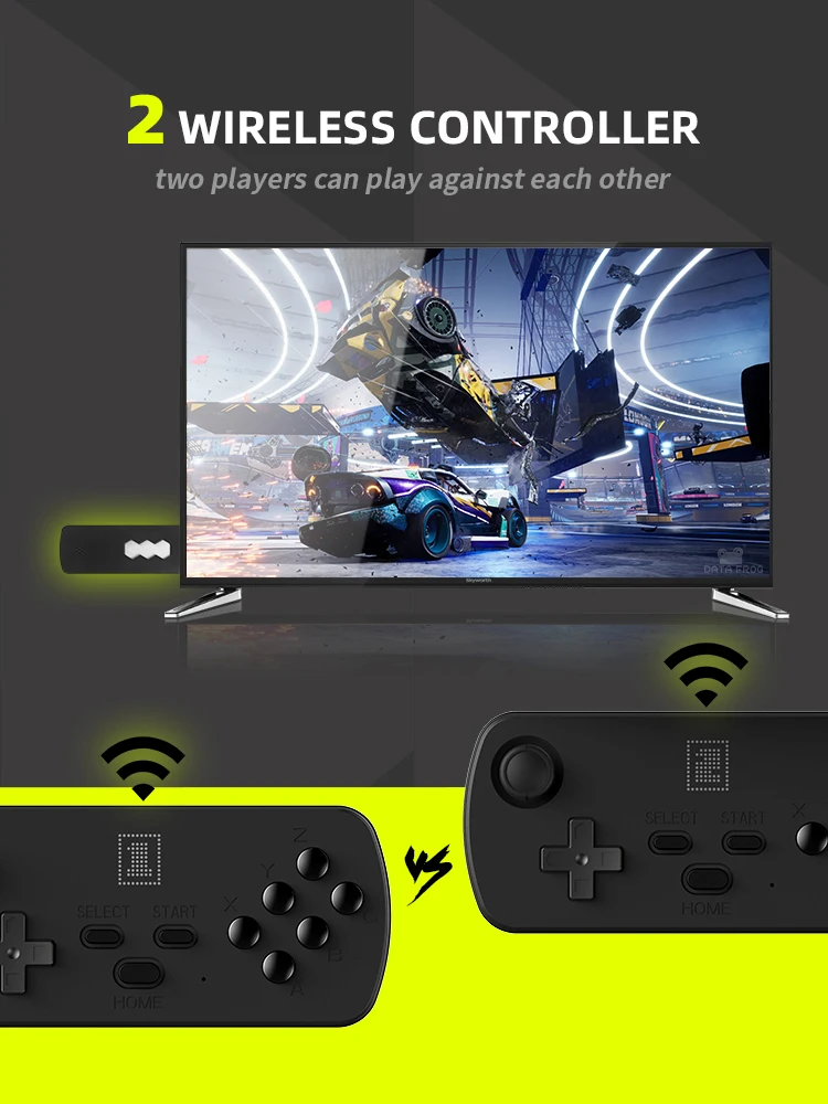 DATA FROG USB Wireless Handheld TV Video Game Console Build In 10000 Games 4k HDMI-Compatible Retro Game Console for SEGA/FC/GBA