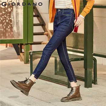 

Giordano Women Denim Jeans Slim Ankle-length High Wasit Pants Cassical Five Poceket Fit Vaqueros Mujer 05429338