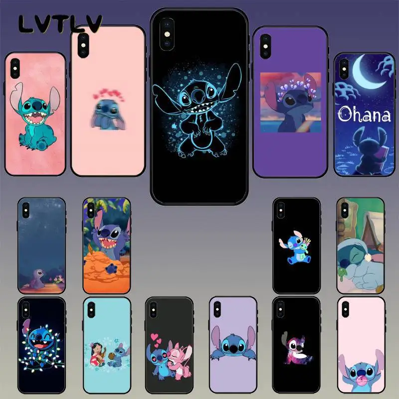 LVTLV Stitch cute cartoon Custom Photo Soft fundas Phone Case for iPhone 11 pro XS MAX 8 7 6 6S Plus X 5 5S SE XR case | Мобильные