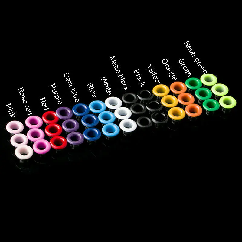 50PCS 4mm 컬러 구멍, 14 가지 색상 (와셔 포함) 가죽 공예 수리 단추 구멍 눈 반지, 신발 가방, 의류, 벨트, 모자에 ..