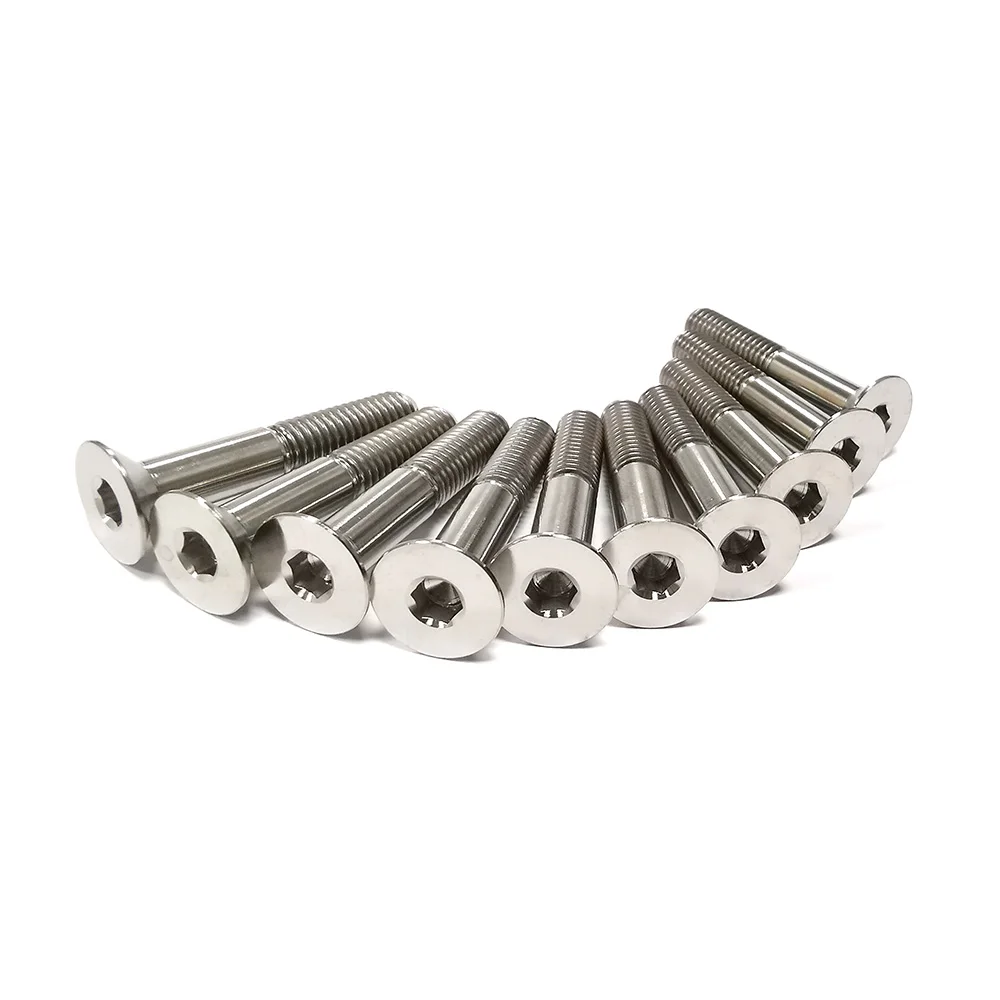 

10 шт., титановые винты с потайной шестигранной головкой для мотоцикла, велосипеда, автомобиля