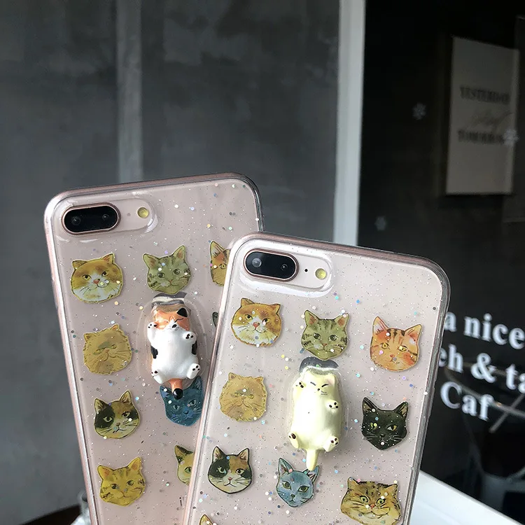 Чехлы Cate Cartoo для iPhone X i8 i8 Plus 6 6S 7 8 Plus прозрачный симпатичный чехол-накладка Ins модный подарок