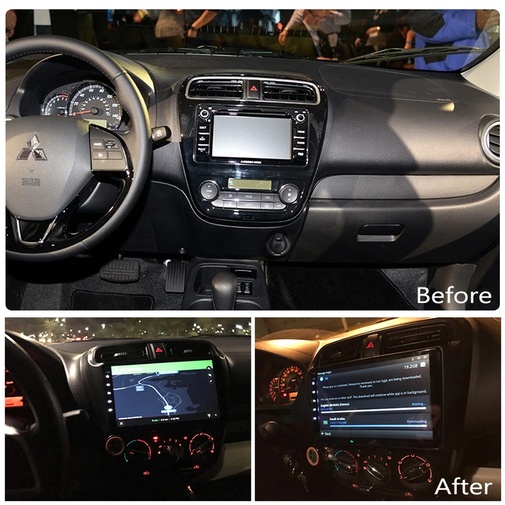 Для Mitsubishi mirage attrage 2012 2013- мультимедийный плеер Авто Радио Android 8,1 " IPhone Carplay hands free No 2 din