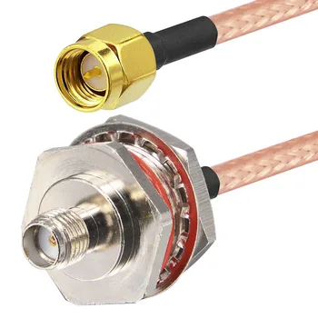 

10 Pcs SMA Pigtail Cable SMA Male to SMA Female Jack Coupling Nut Hole Waterproof Bulkhead Straight O-Ring Coaxial Cable RG316