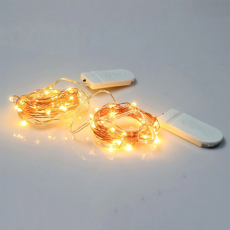 LED Fairy светильник 2/5 м гирлянды Батарея питание гирлянда Медный провод для