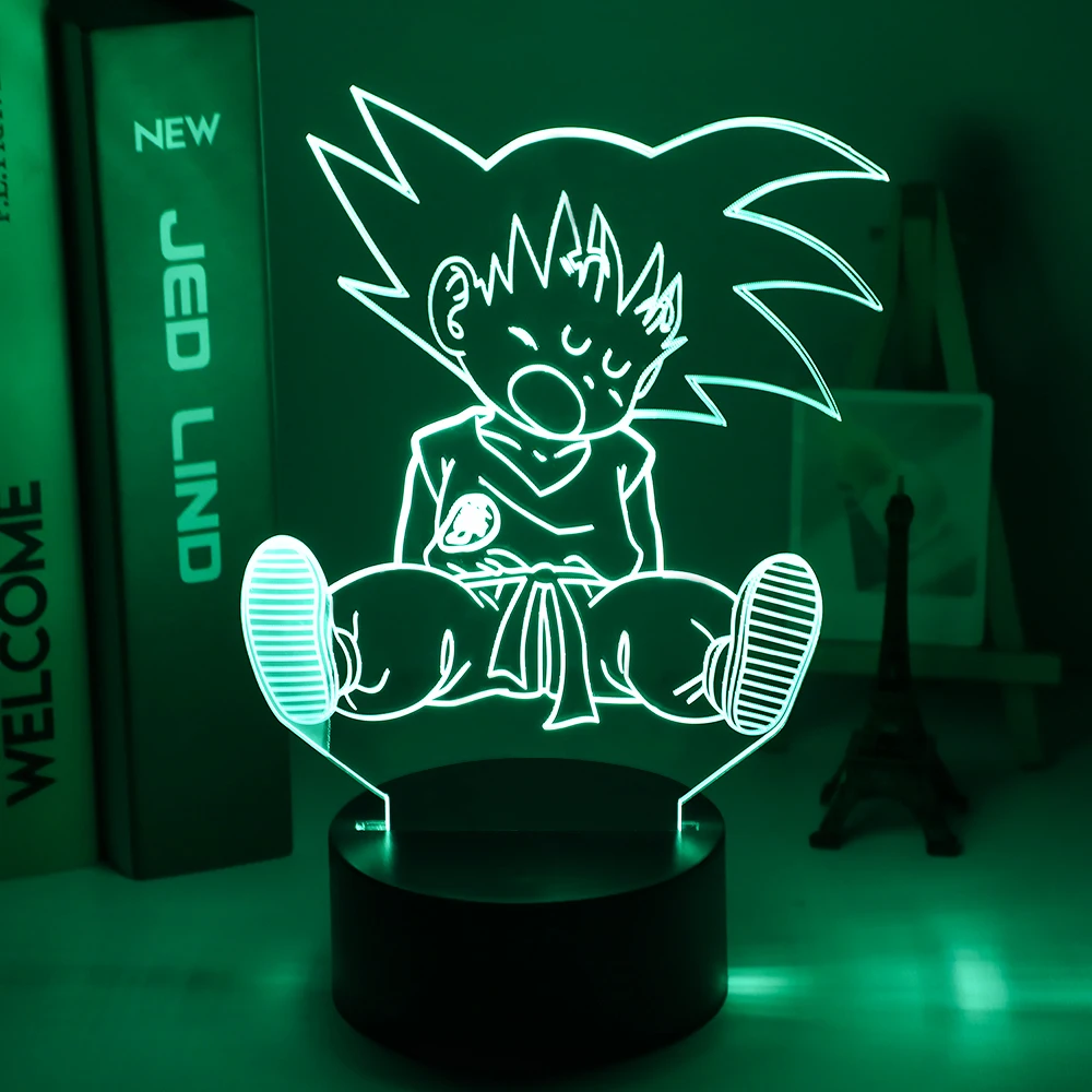 3d Led Ночник светильник Dragon Ball Goku фигурка супер сайяна для детей декор спальни