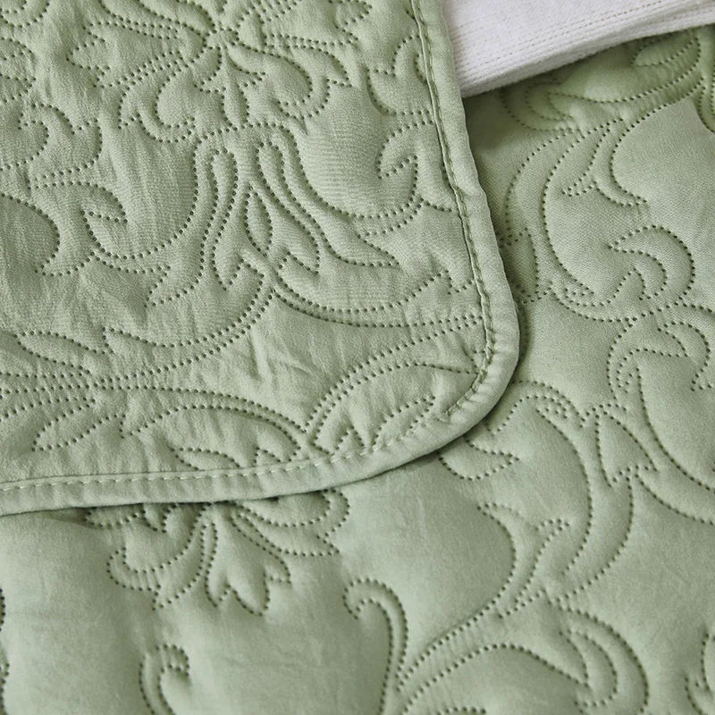 light green bedspread