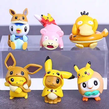 

Anime Monster Eevee Psyduck Slowpoke Rowlet Piplup Mini PVC Action Figure Dolls Toys Gifts for Boys 8pcs/set
