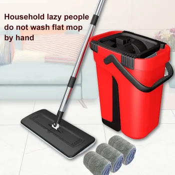 

Floor Mop Set Automatic Mop And Bucket Avoid Hand Washing Microfiber Cleaning Cloth Flat Squeeze Magic Wooden Floor Lazy Mop