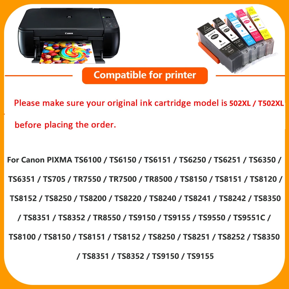 5 x Cartouches compatibles Canon Pixma TS8350 TS8351 TS8352 PGI580