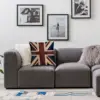 Union Jack Square Pillowcase Polyester Linen Velvet Pattern Zip Decor Pillow Case Room Cushion Cover 45x45 6