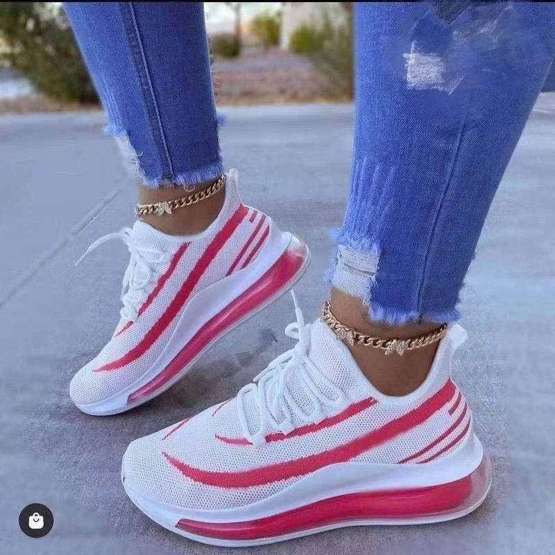 Women Spring White Shoes 2021 Chunky Sneakers Platform Wedges Shoes