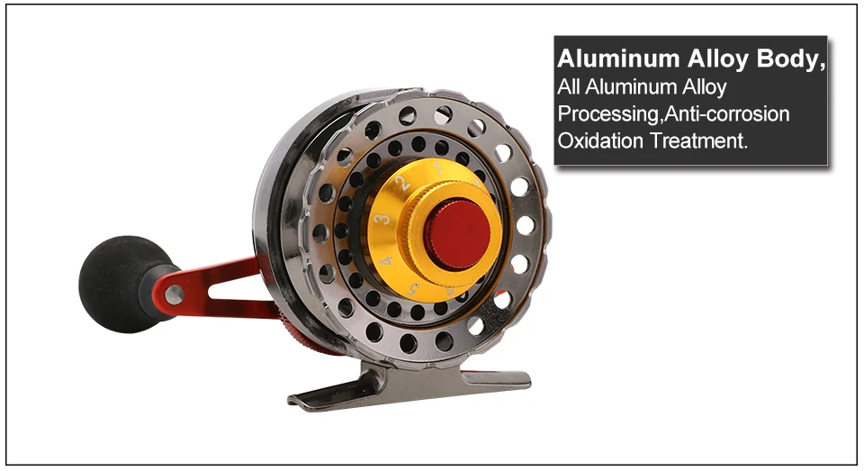 K8356 Metal Fishing Rafts Fly Fishing Reel 6+1BB 2.61 Red Left Right Hand Bait Casting FreshSaltwater Magnet Brake Front Reel (12)