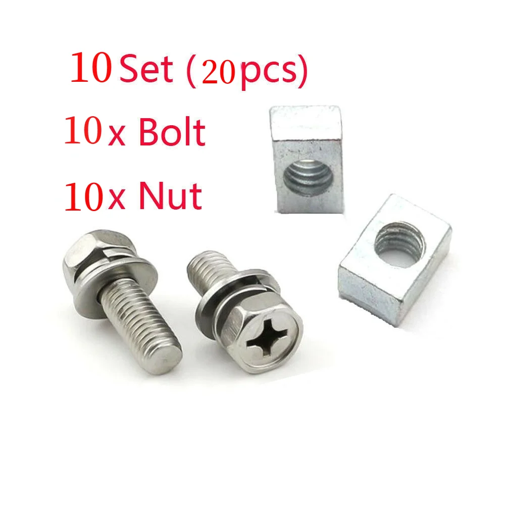 20pcs M5x12mm Battery Bolts and Nuts Terminal 304 Stainless Steel Bolt